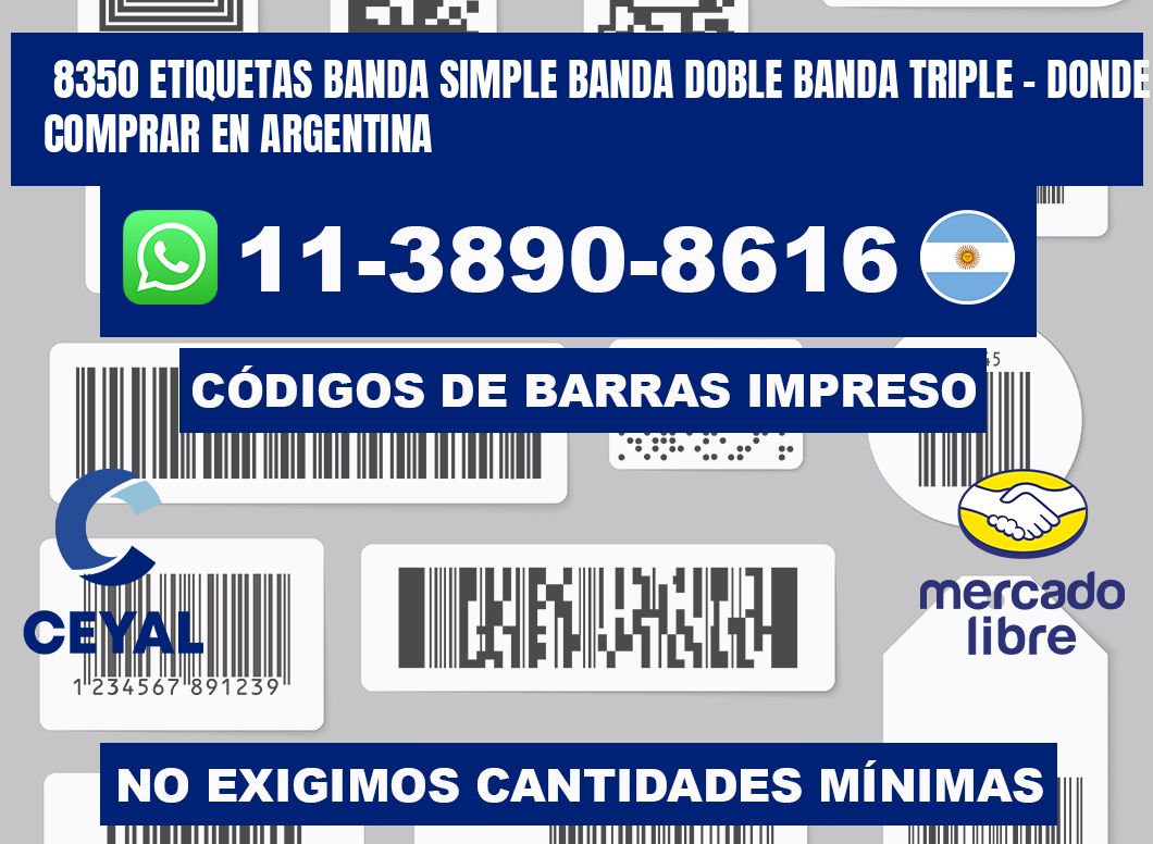 8350 etiquetas banda simple banda doble banda triple - Donde Comprar en Argentina