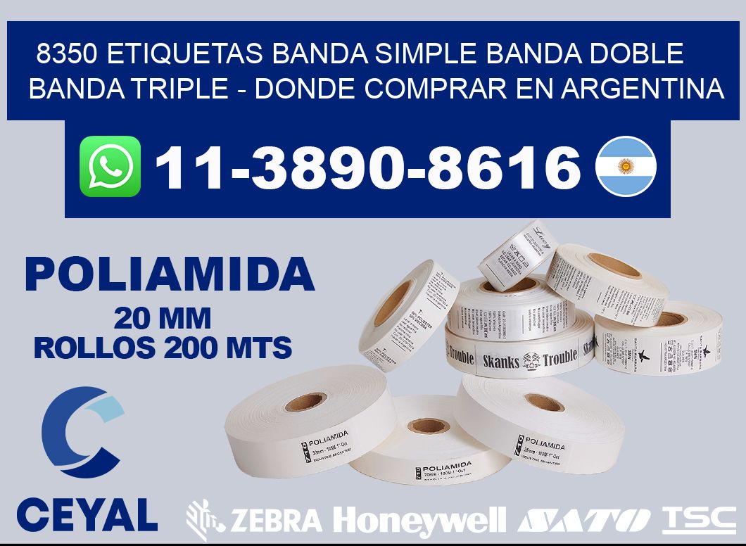 8350 etiquetas banda simple banda doble banda triple - Donde Comprar en Argentina