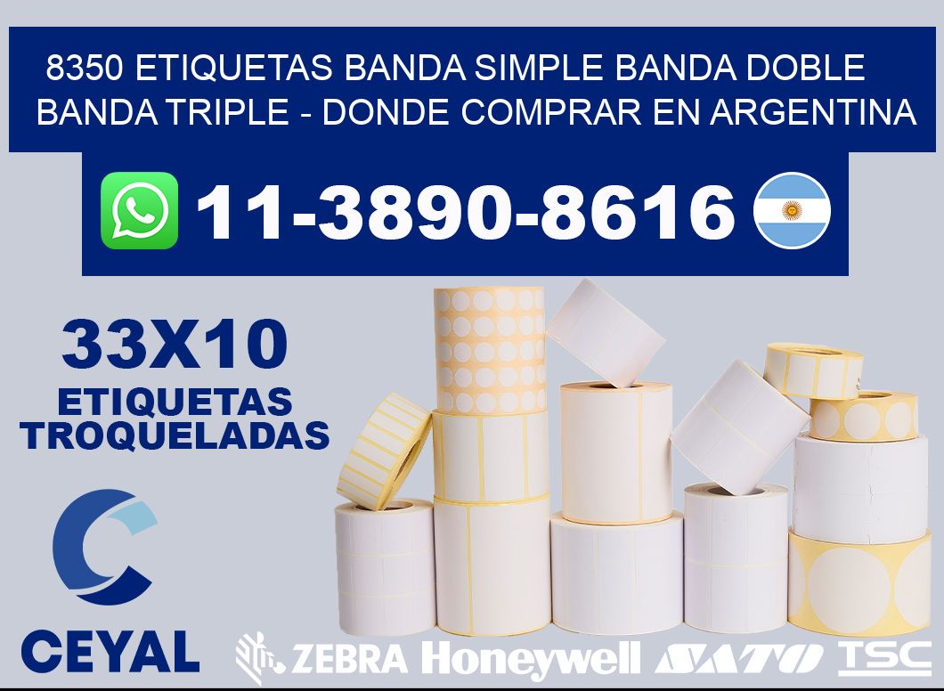 8350 etiquetas banda simple banda doble banda triple - Donde Comprar en Argentina