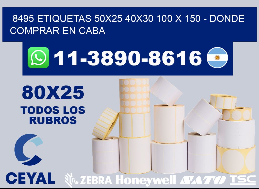 8495 etiquetas 50x25 40x30 100 x 150 - Donde Comprar en Caba