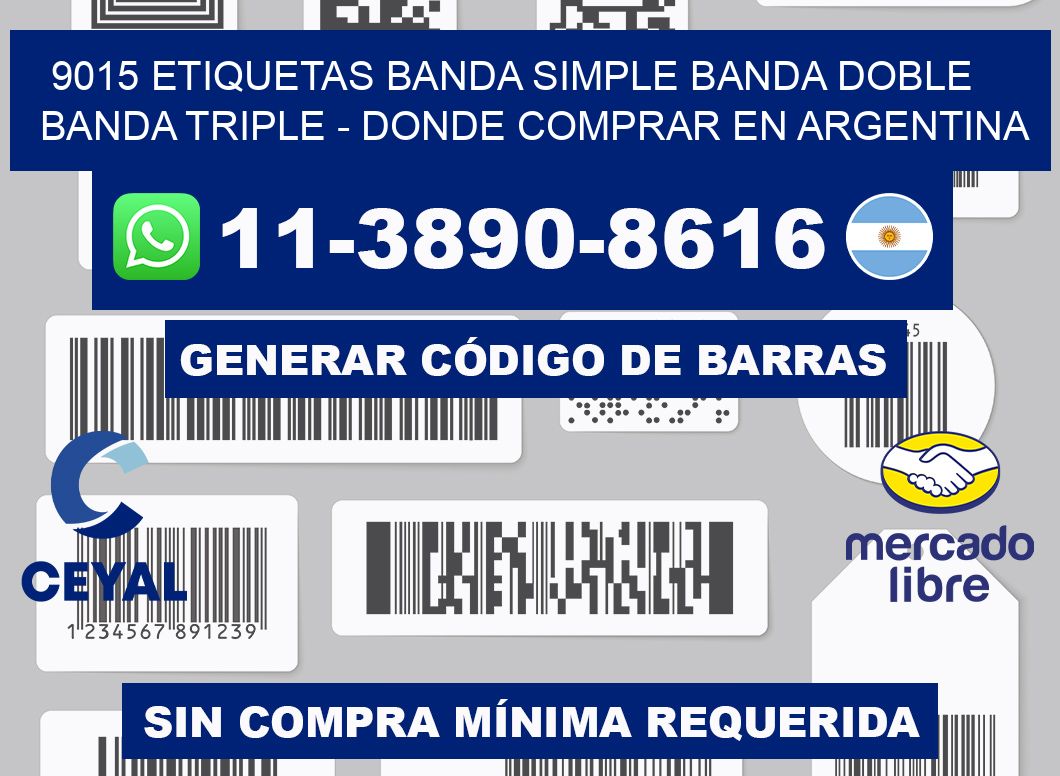 9015 etiquetas banda simple banda doble banda triple - Donde Comprar en Argentina