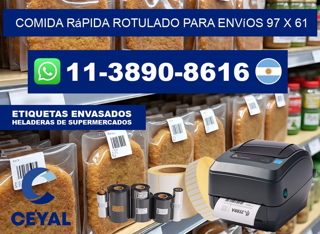 Comida rápida rotulado para envíos 97 x 61