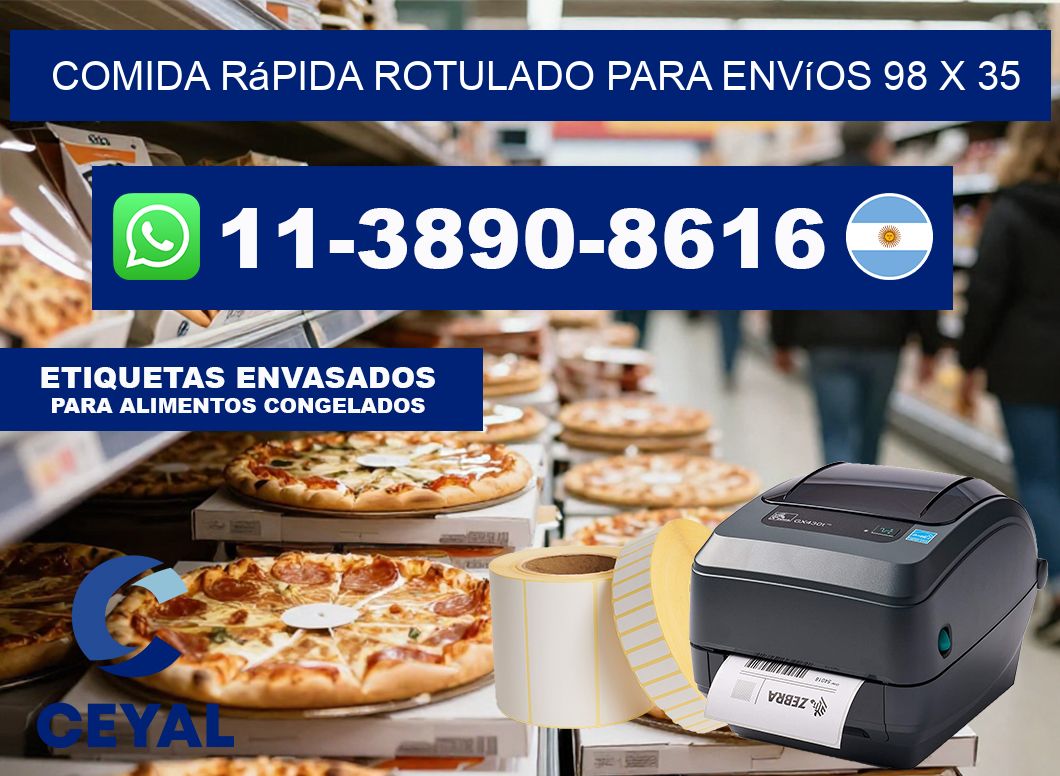 Comida rápida rotulado para envíos 98 x 35