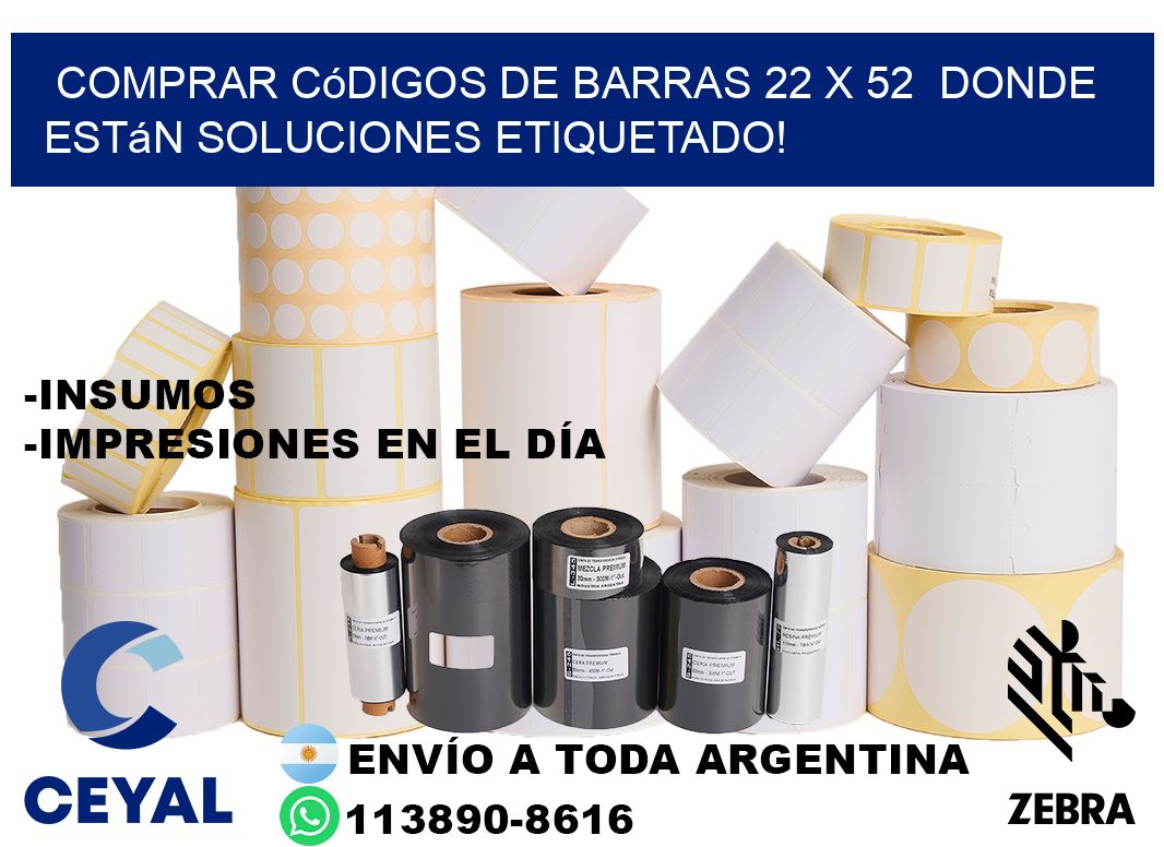 Comprar códigos de barras 22 x 52  donde están soluciones etiquetado!