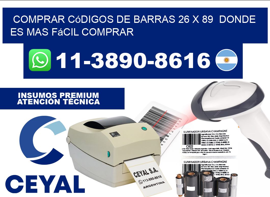 Comprar códigos de barras 26 x 89  Donde es mas fácil comprar