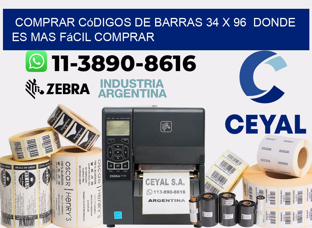 Comprar códigos de barras 34 x 96  Donde es mas fácil comprar