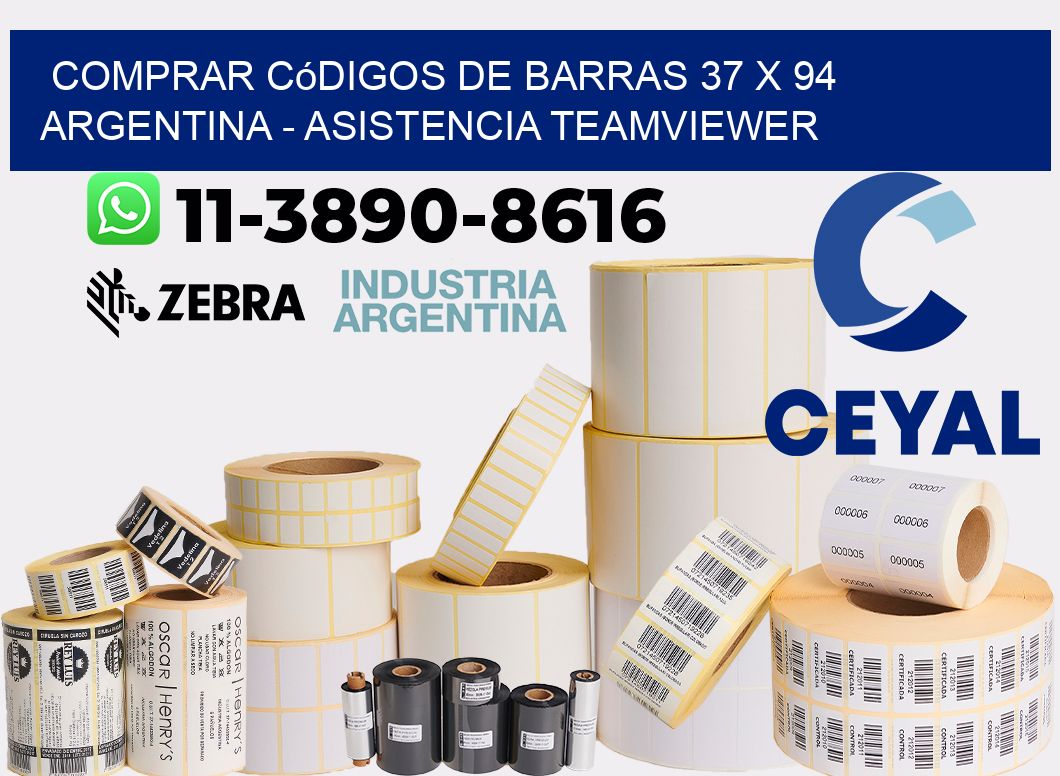Comprar códigos de barras 37 x 94 argentina - asistencia teamviewer