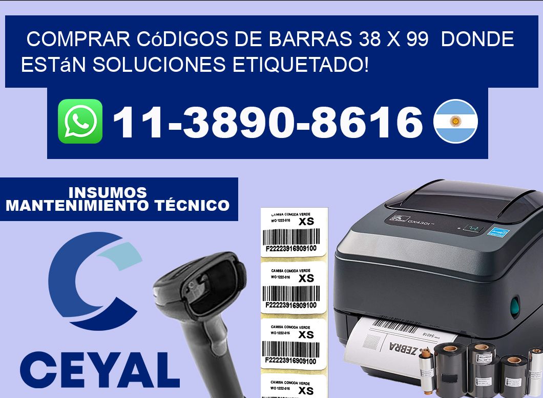 Comprar códigos de barras 38 x 99  donde están soluciones etiquetado!
