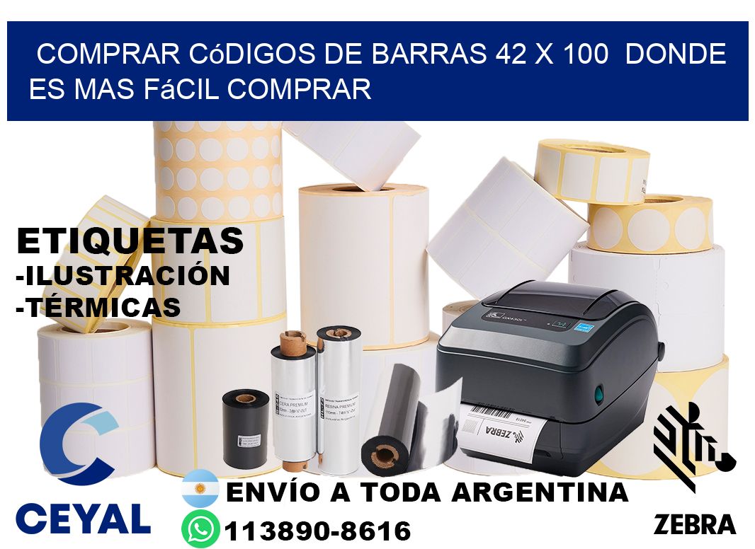 Comprar códigos de barras 42 x 100 Donde es mas fácil comprar
