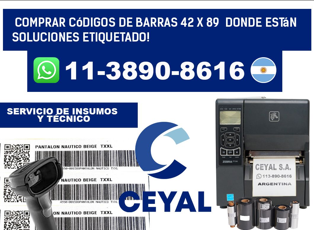 Comprar códigos de barras 42 x 89  donde están soluciones etiquetado!