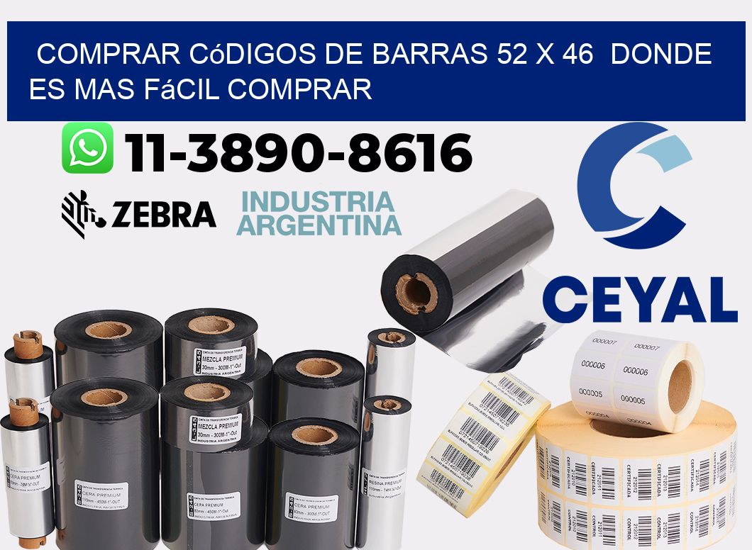 Comprar códigos de barras 52 x 46  Donde es mas fácil comprar