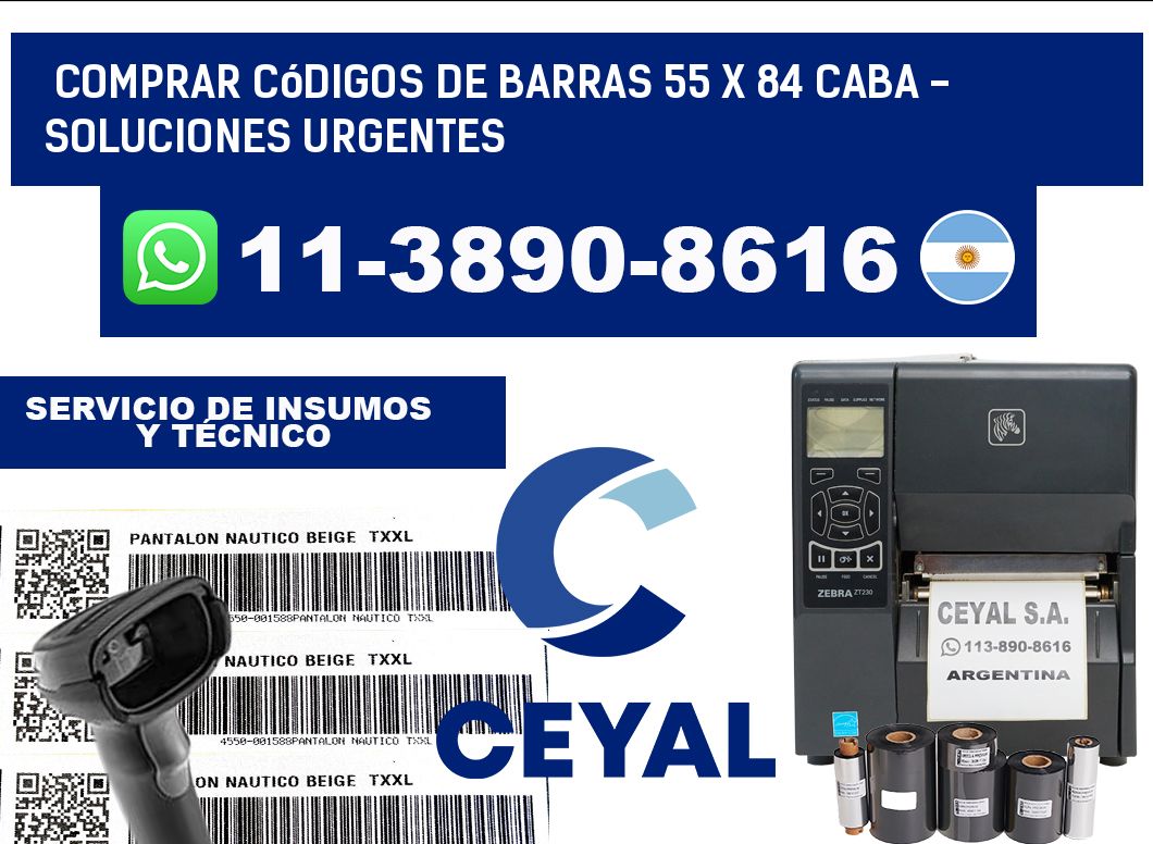 Comprar códigos de barras 55 x 84 CABA - soluciones urgentes