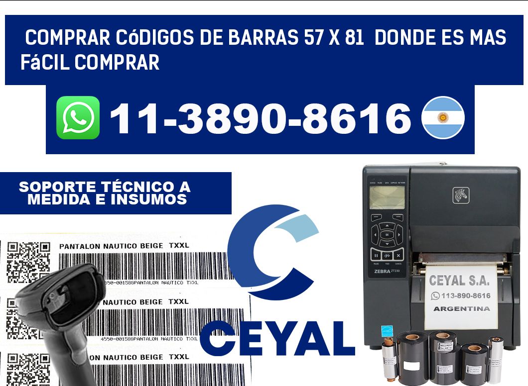 Comprar códigos de barras 57 x 81  Donde es mas fácil comprar