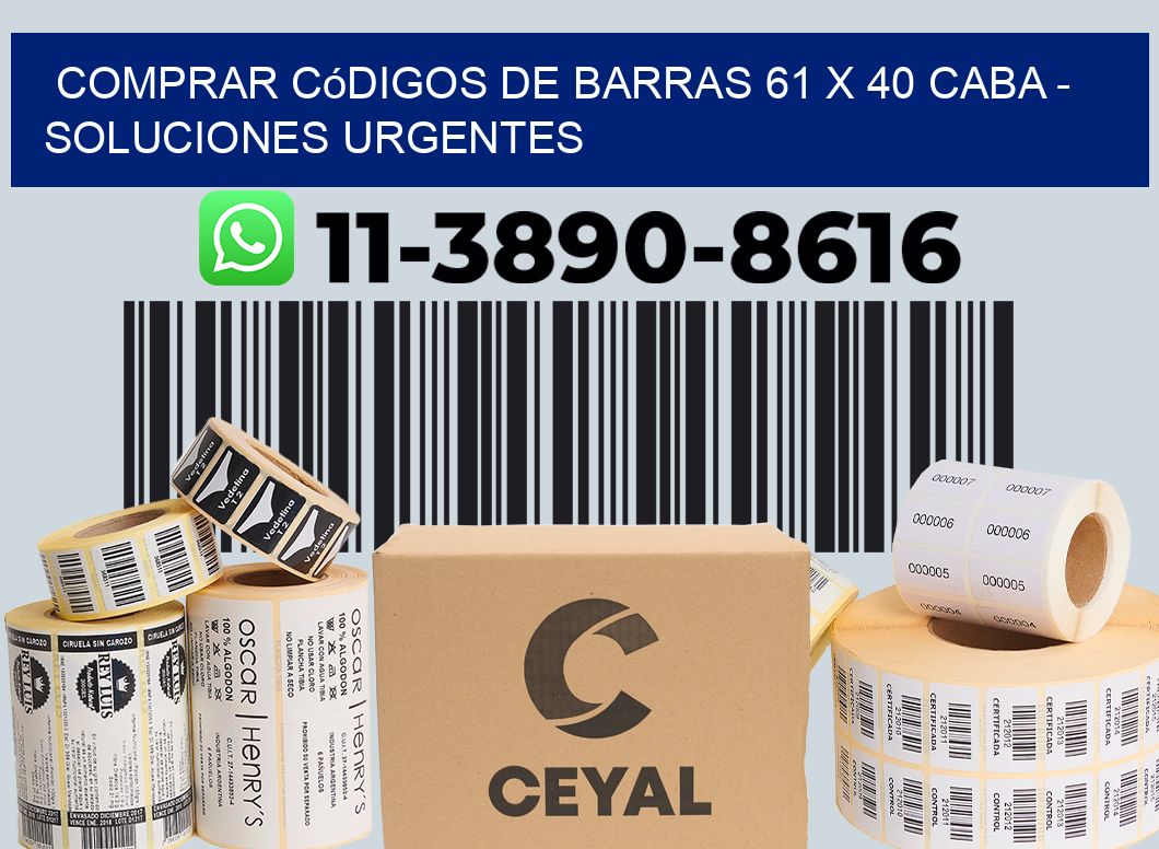 Comprar códigos de barras 61 x 40 CABA - soluciones urgentes