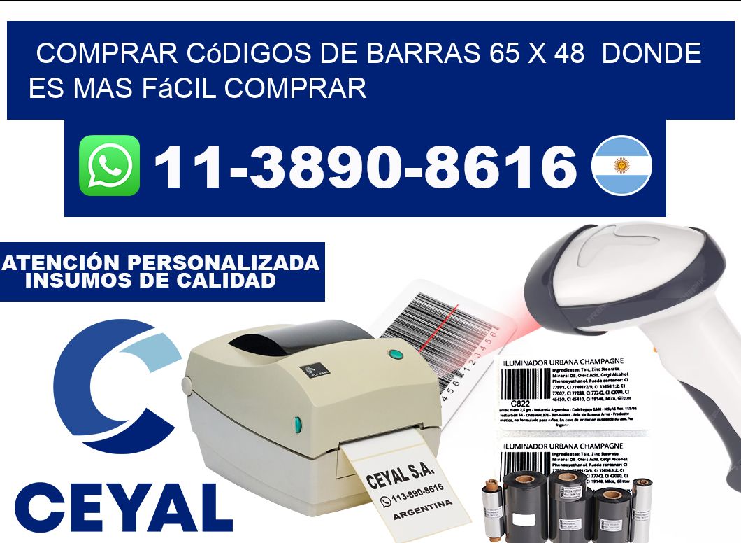 Comprar códigos de barras 65 x 48  Donde es mas fácil comprar