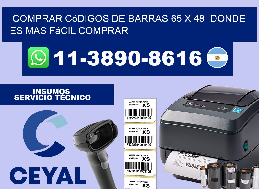 Comprar códigos de barras 65 x 48  Donde es mas fácil comprar