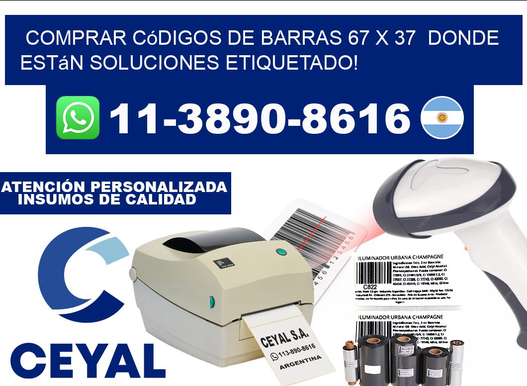 Comprar códigos de barras 67 x 37  donde están soluciones etiquetado!