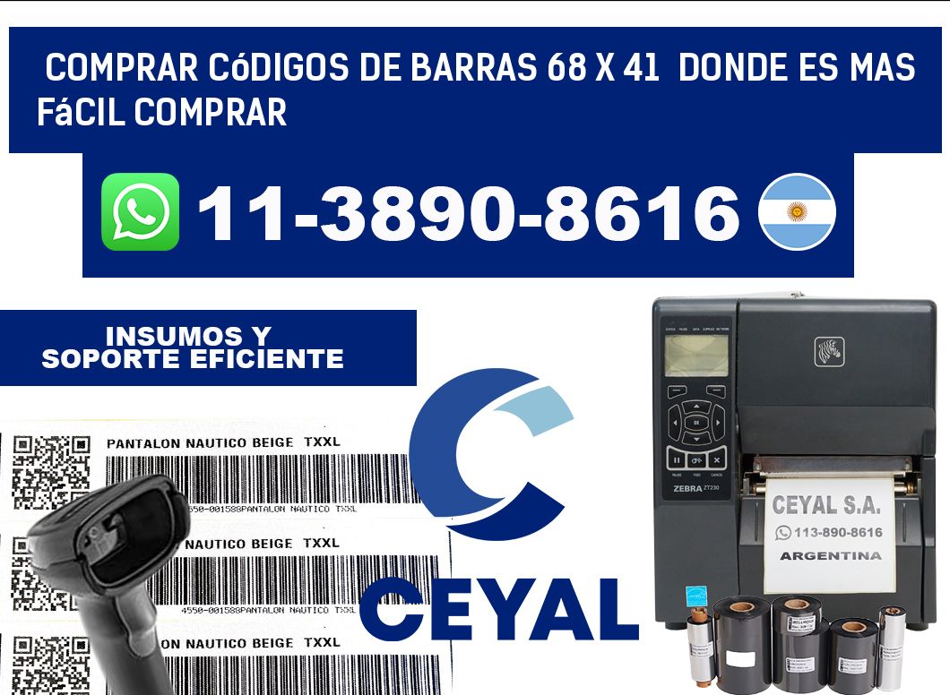 Comprar códigos de barras 68 x 41  Donde es mas fácil comprar