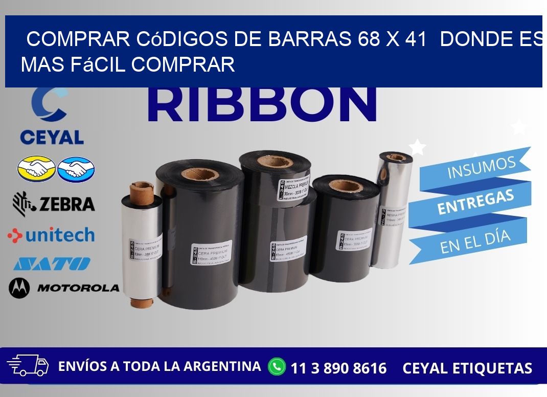 Comprar códigos de barras 68 x 41  Donde es mas fácil comprar