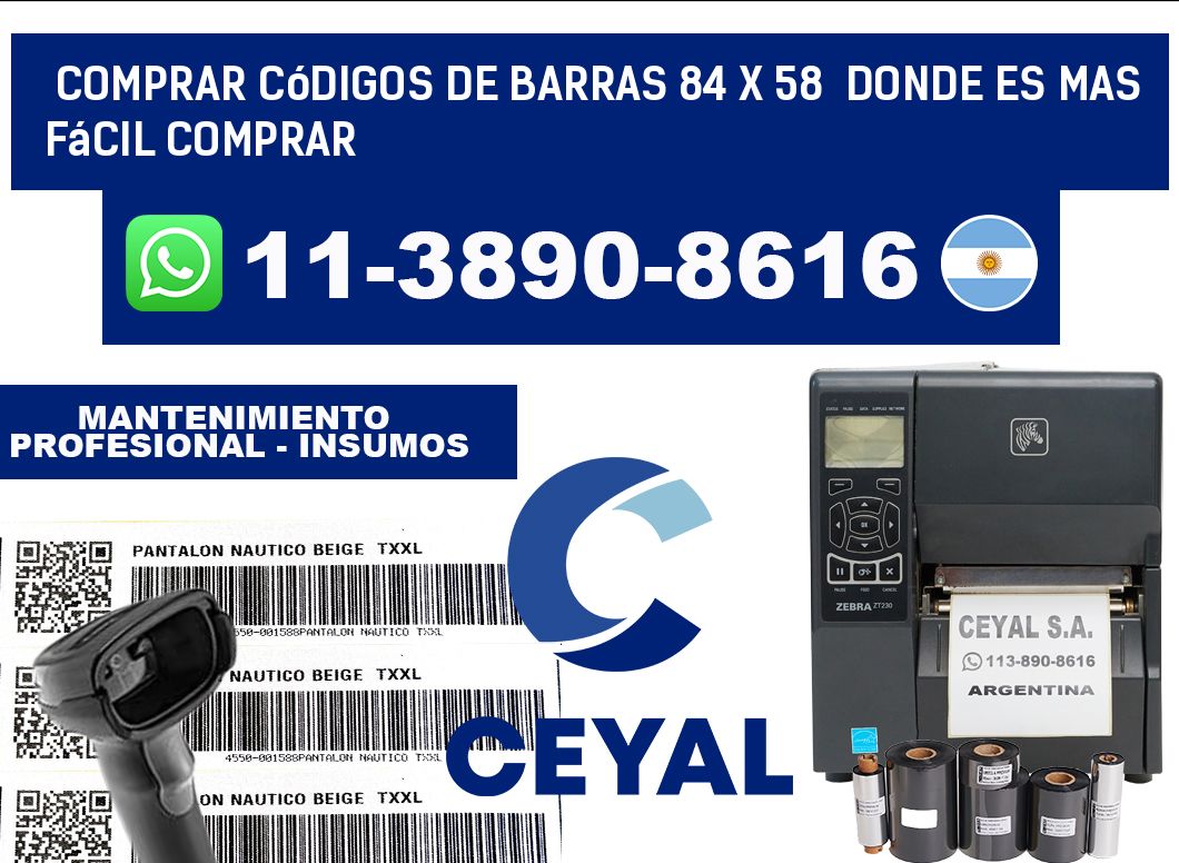 Comprar códigos de barras 84 x 58  Donde es mas fácil comprar