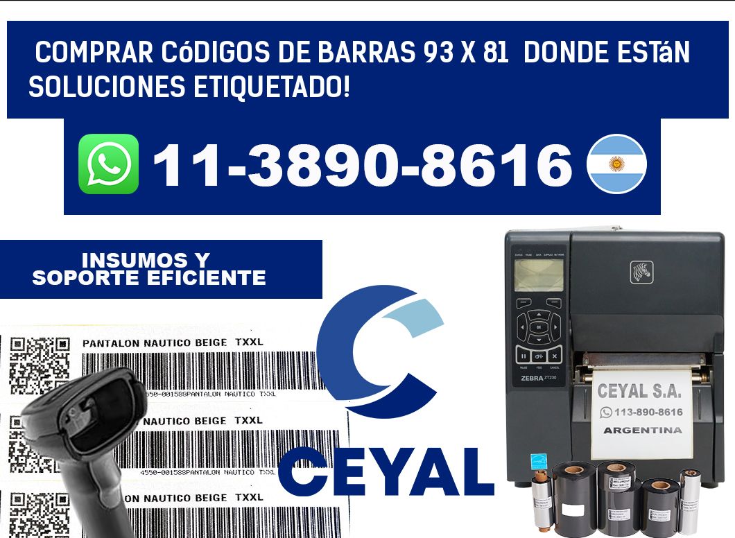 Comprar códigos de barras 93 x 81 donde están soluciones etiquetado!