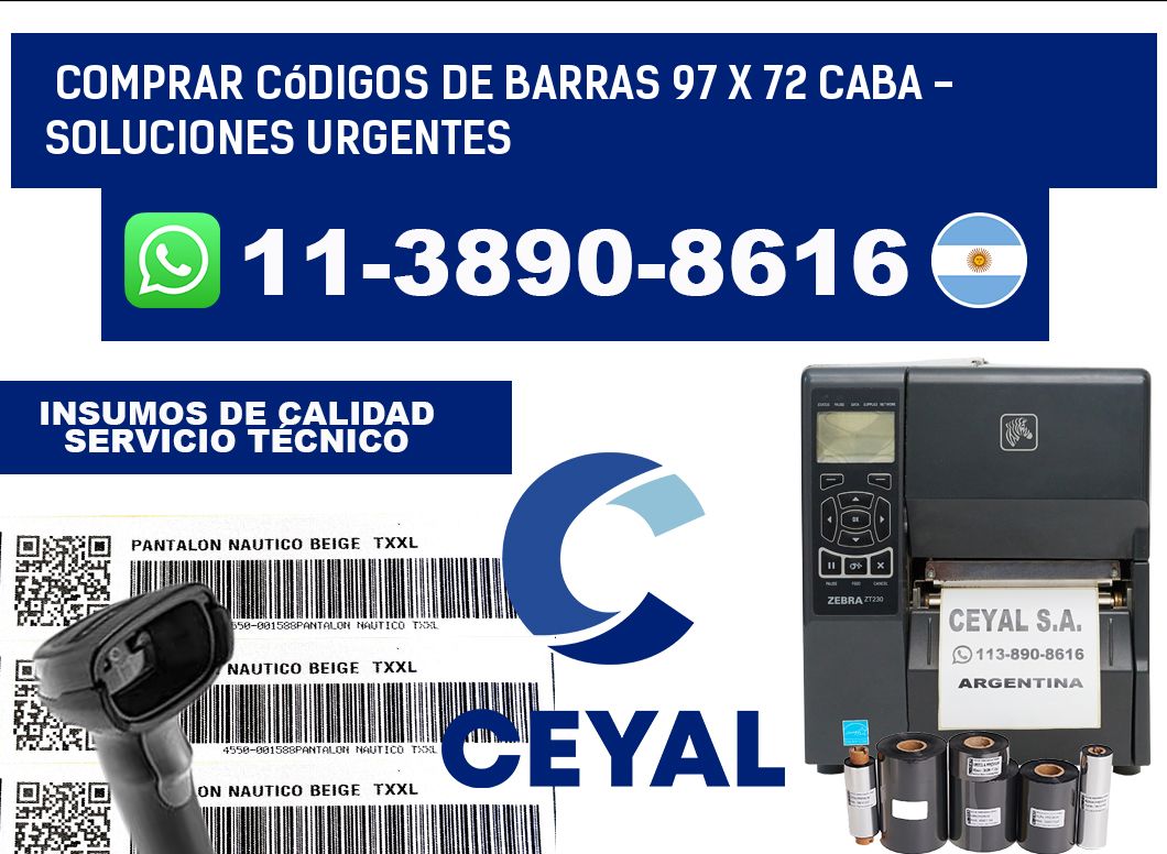 Comprar códigos de barras 97 x 72 CABA - soluciones urgentes