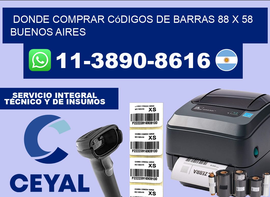 Donde Comprar códigos de barras 88 x 58  Buenos Aires