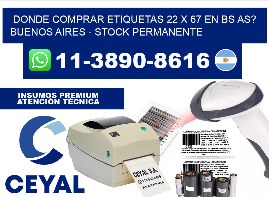 Donde Comprar etiquetas 22 x 67 en BS AS? Buenos Aires - Stock permanente
