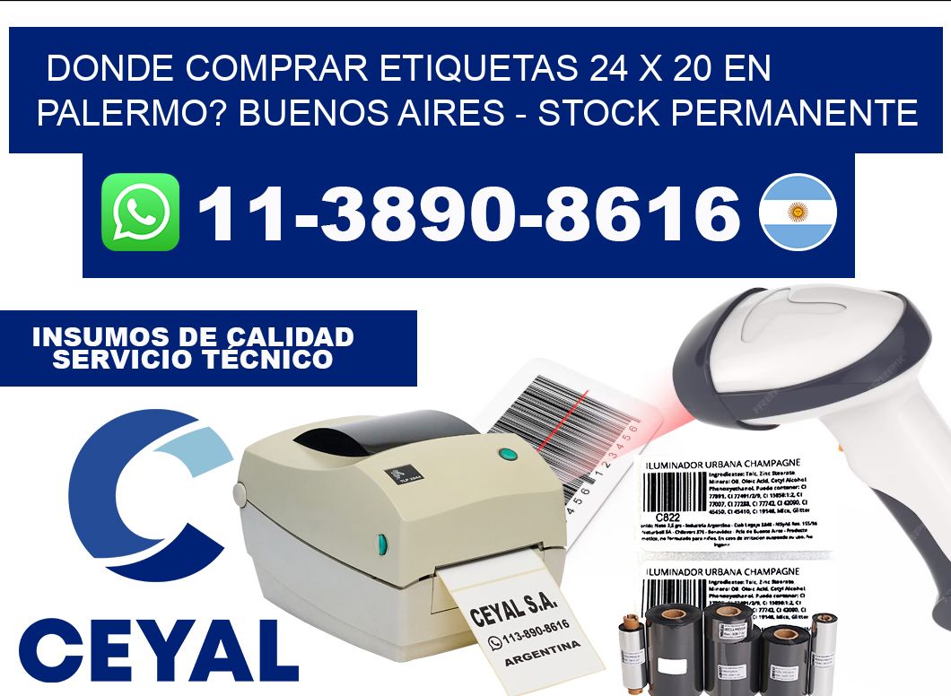 Donde Comprar etiquetas 24 x 20 en PALERMO? Buenos Aires - Stock permanente