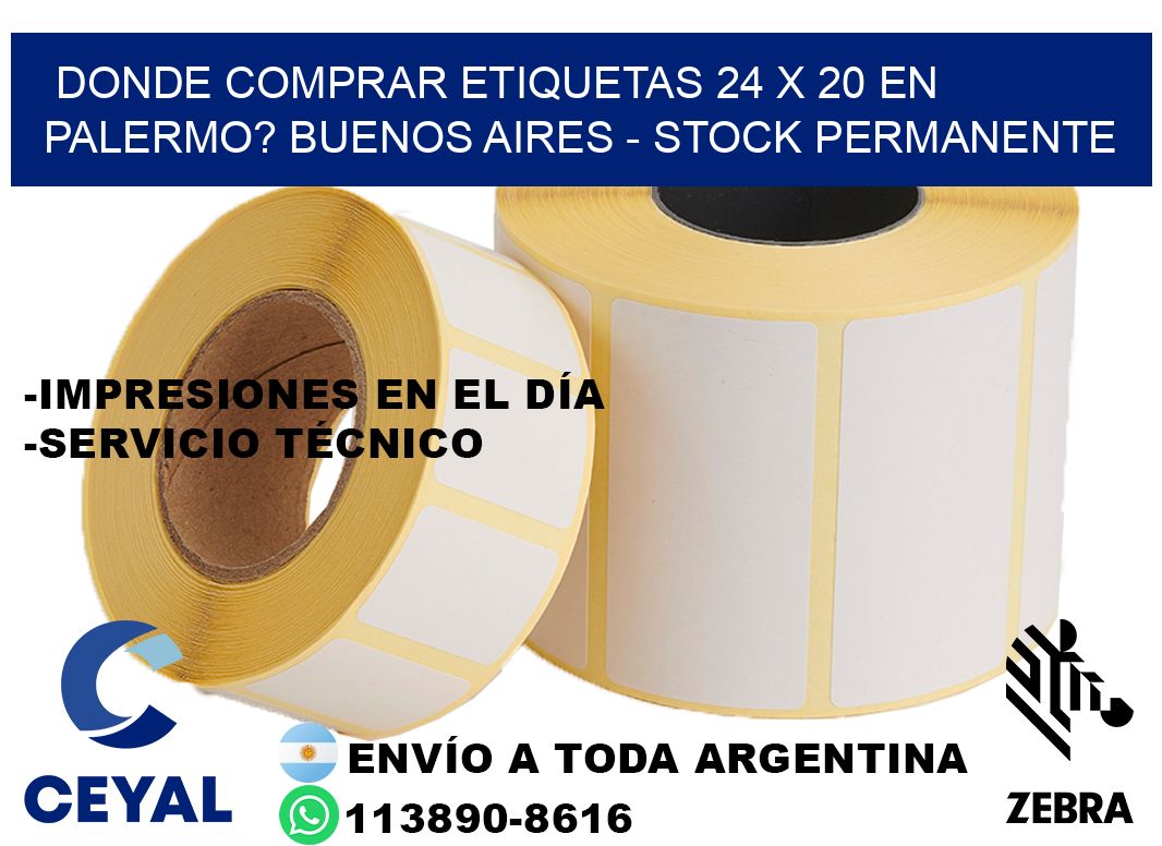 Donde Comprar etiquetas 24 x 20 en PALERMO? Buenos Aires - Stock permanente