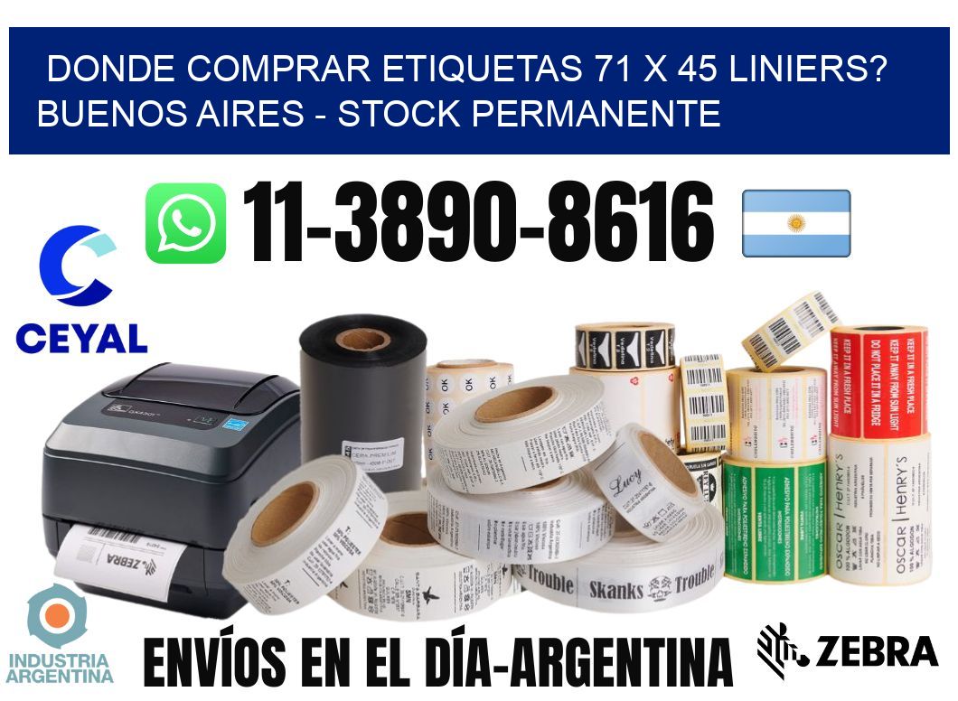 Donde Comprar etiquetas 71 x 45 LINIERS? Buenos Aires - Stock permanente