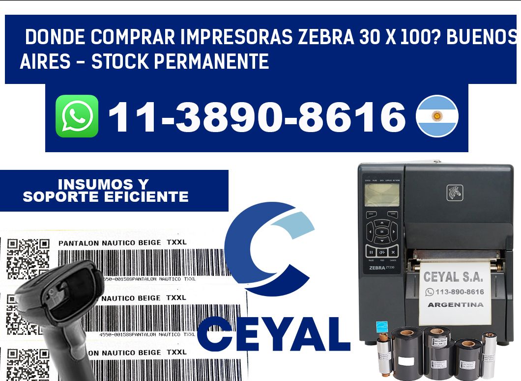Donde Comprar impresoras zebra 30 x 100? Buenos Aires - Stock permanente