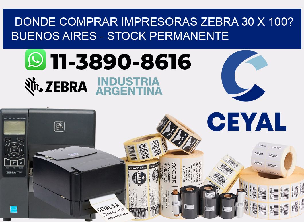Donde Comprar impresoras zebra 30 x 100? Buenos Aires - Stock permanente
