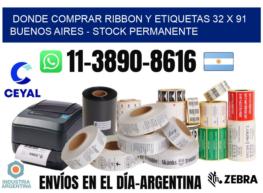 Donde Comprar ribbon y etiquetas 32 x 91 Buenos Aires - Stock permanente
