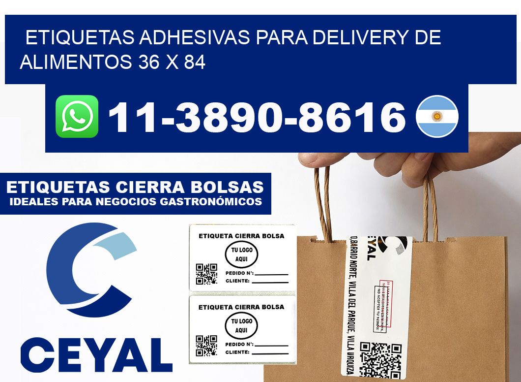 ETIQUETAS ADHESIVAS PARA DELIVERY DE ALIMENTOS 36 x 84