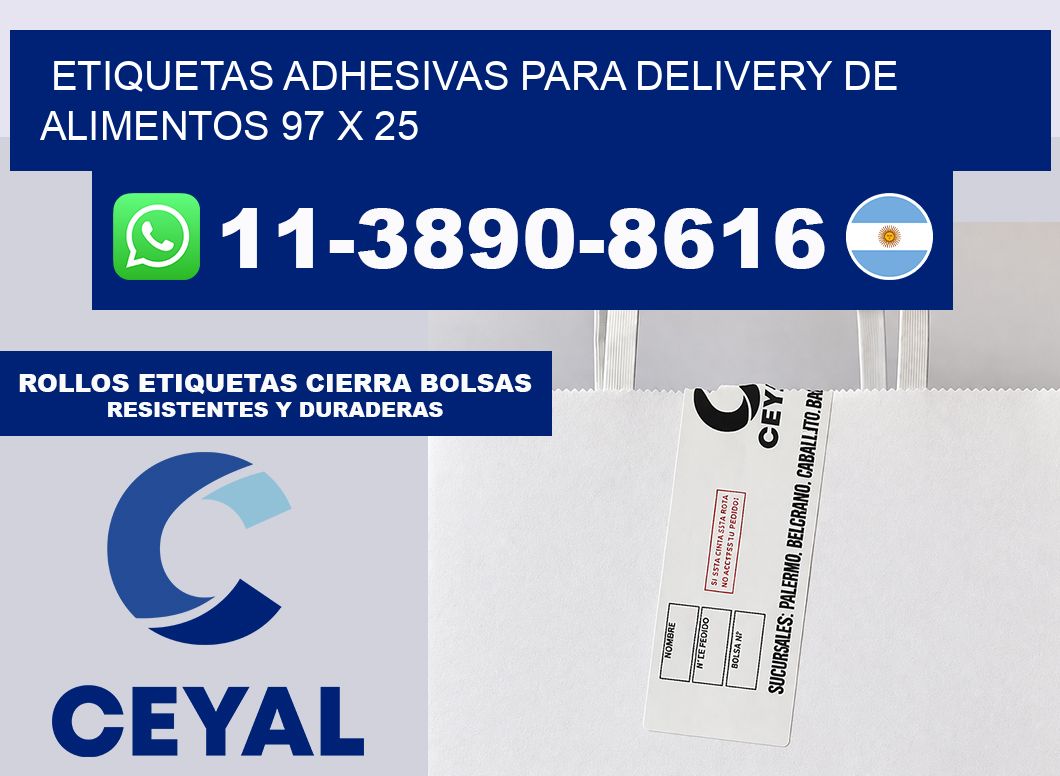 ETIQUETAS ADHESIVAS PARA DELIVERY DE ALIMENTOS 97 x 25