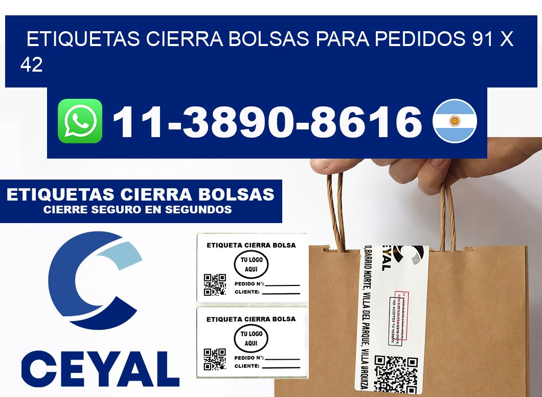 ETIQUETAS CIERRA BOLSAS PARA PEDIDOS 91 x 42