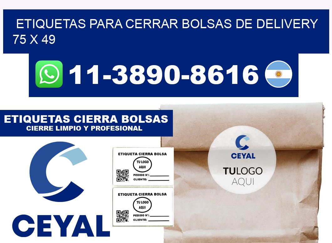 ETIQUETAS PARA CERRAR BOLSAS DE DELIVERY  75 x 49