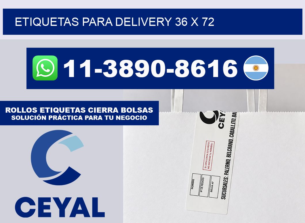ETIQUETAS PARA DELIVERY 36 x 72