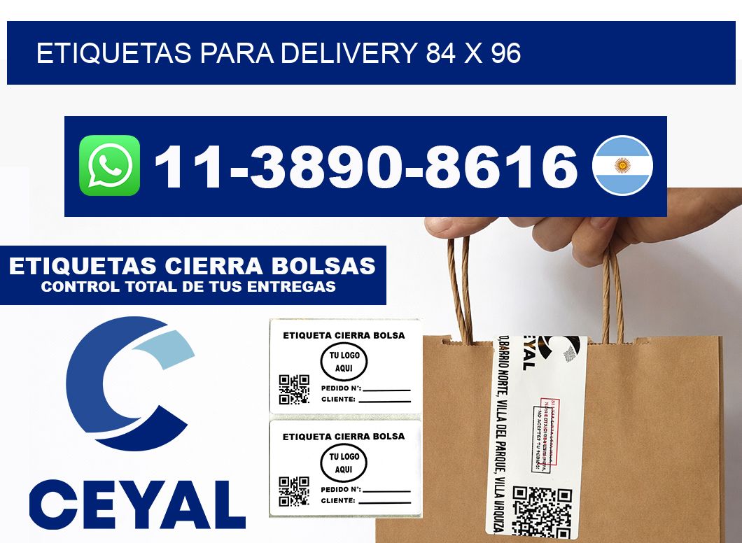 ETIQUETAS PARA DELIVERY 84 x 96
