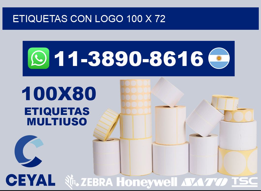 Etiquetas con logo 100 x 72
