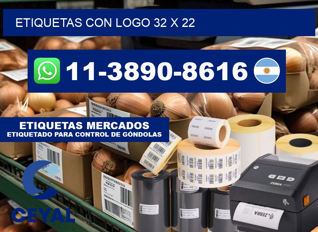Etiquetas con logo 32 x 22