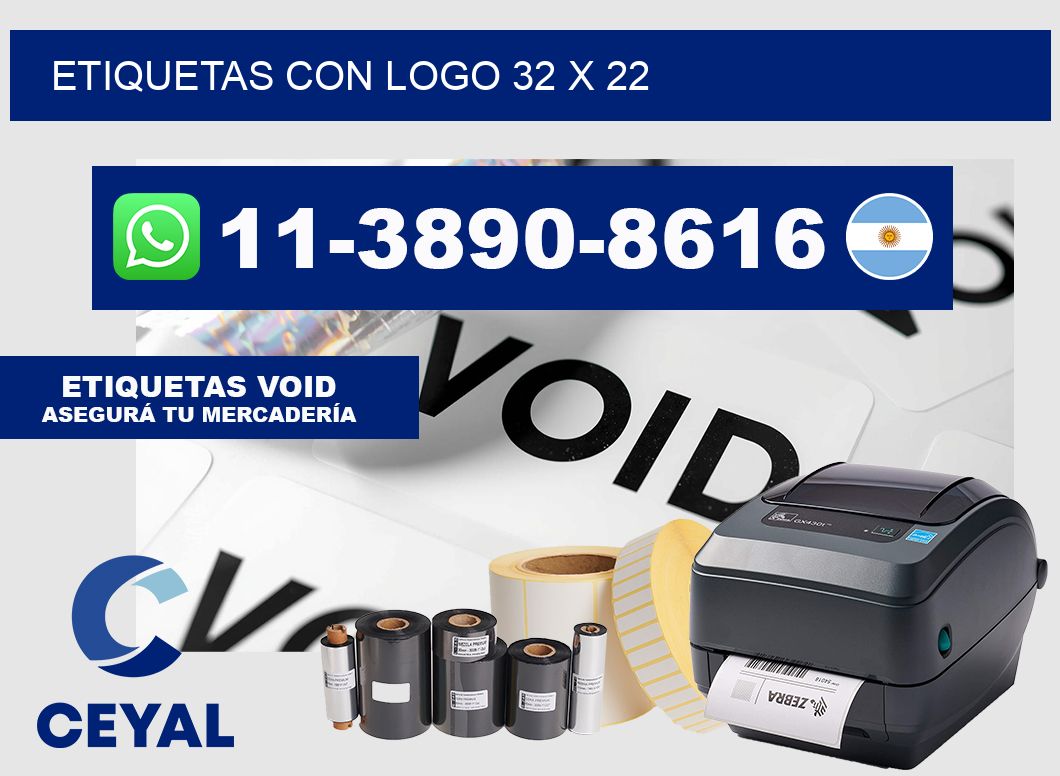 Etiquetas con logo 32 x 22