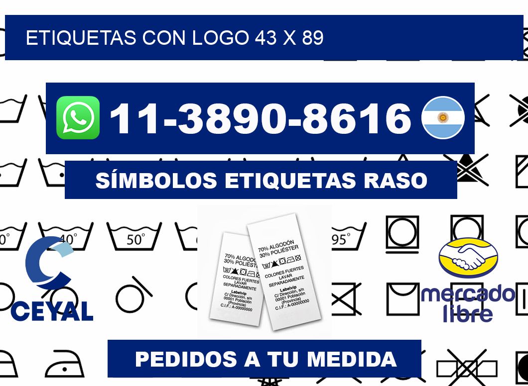Etiquetas con logo 43 x 89
