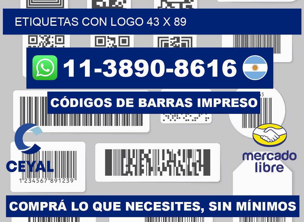 Etiquetas con logo 43 x 89