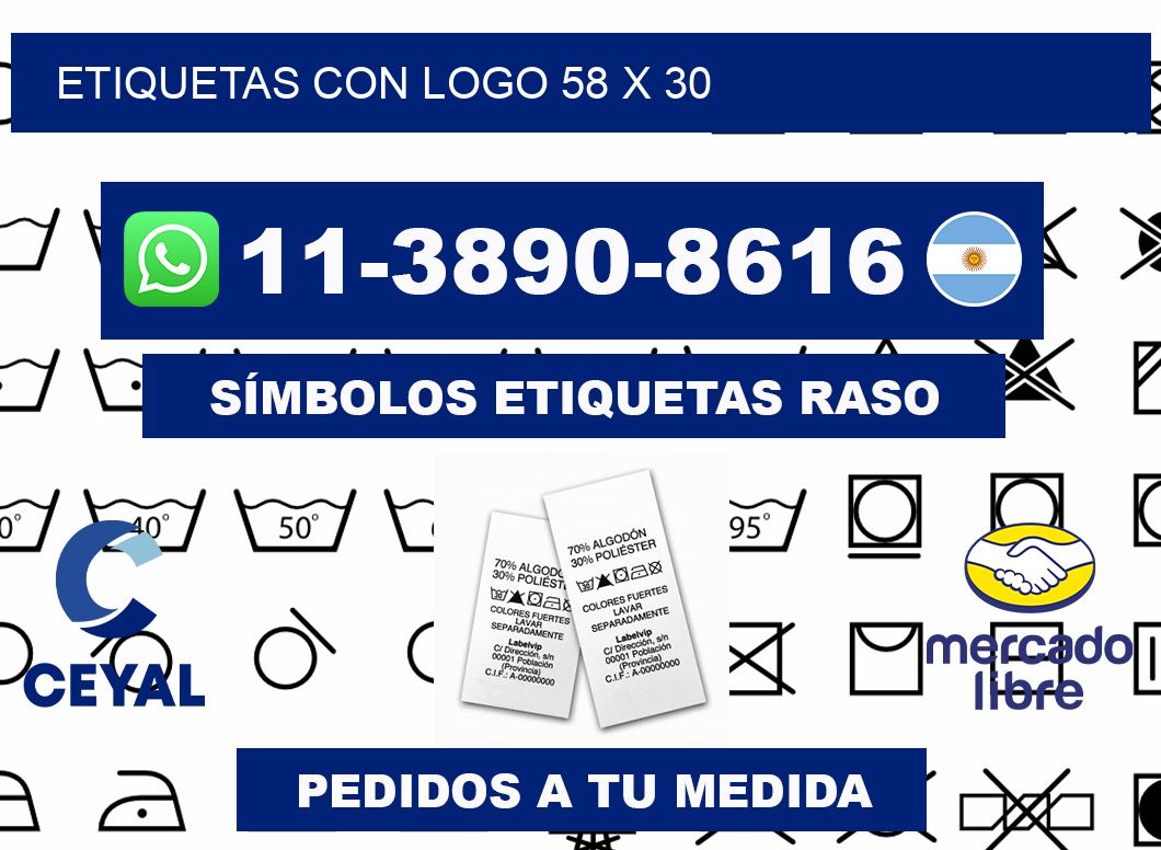 Etiquetas con logo 58 x 30