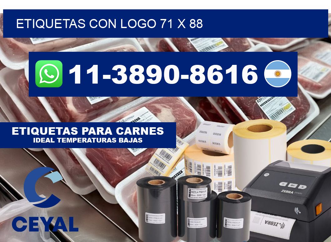 Etiquetas con logo 71 x 88