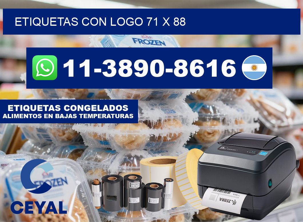 Etiquetas con logo 71 x 88