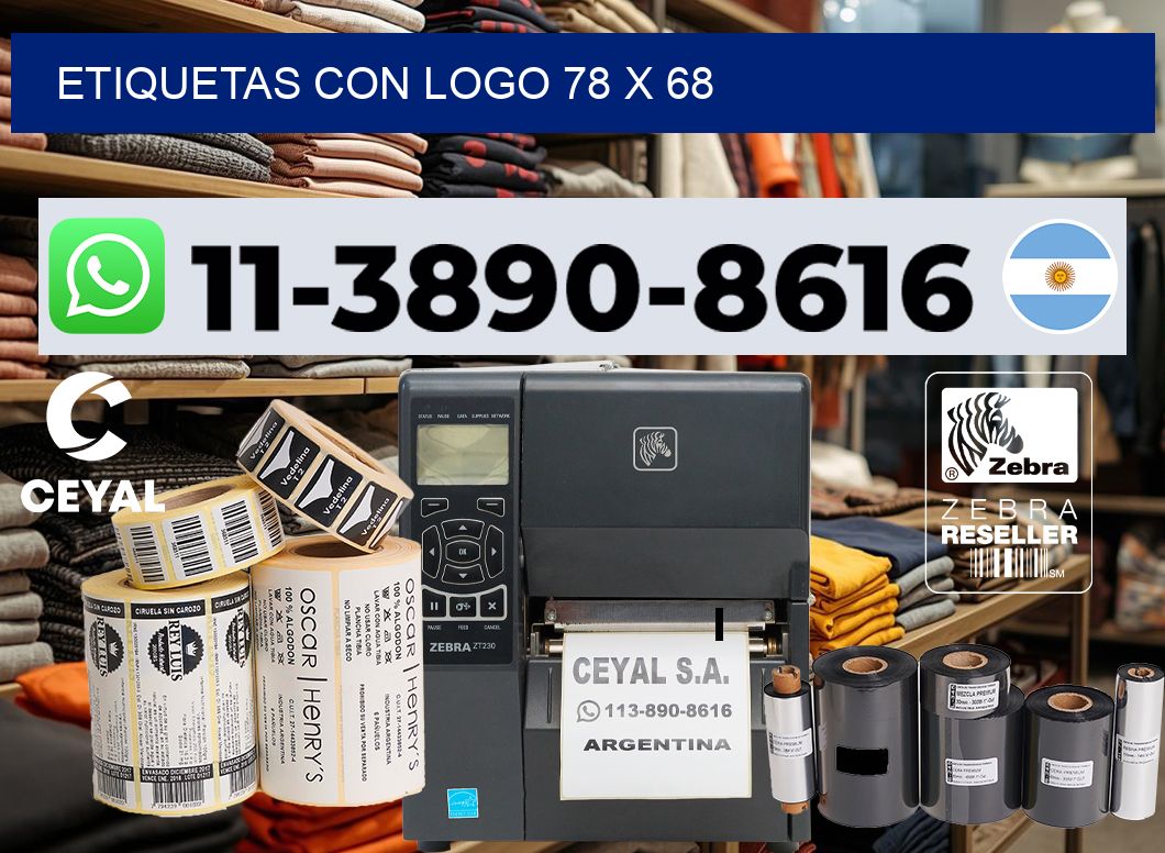 Etiquetas con logo 78 x 68