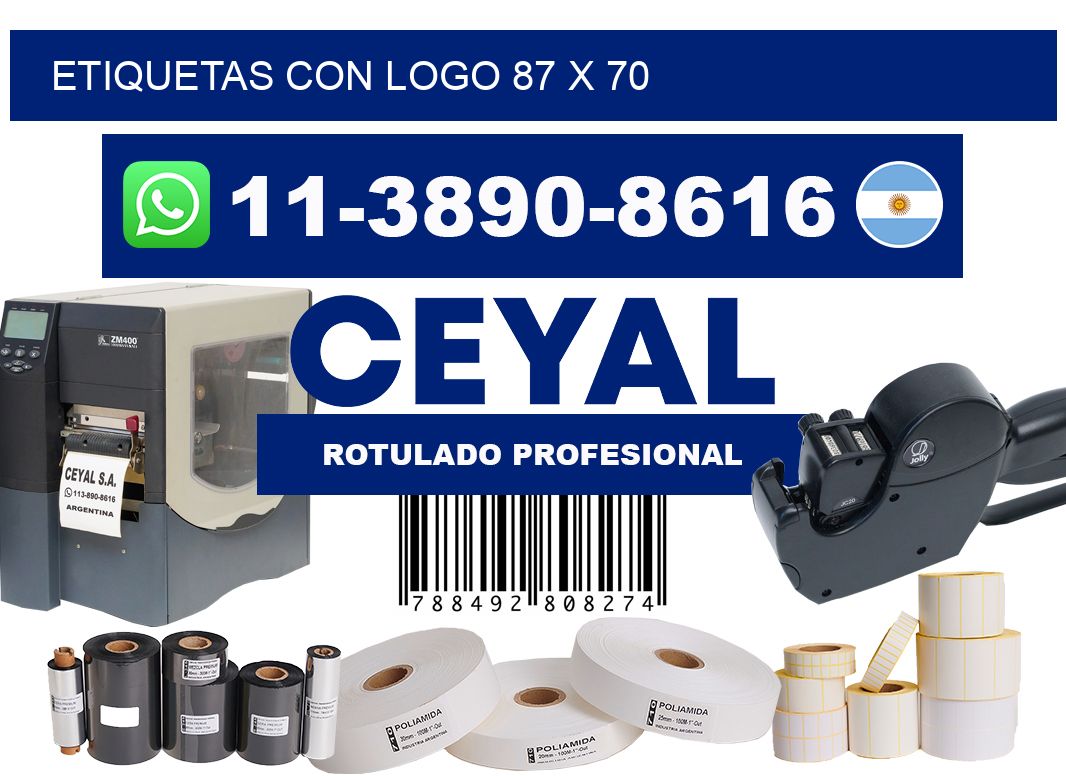 Etiquetas con logo 87 x 70